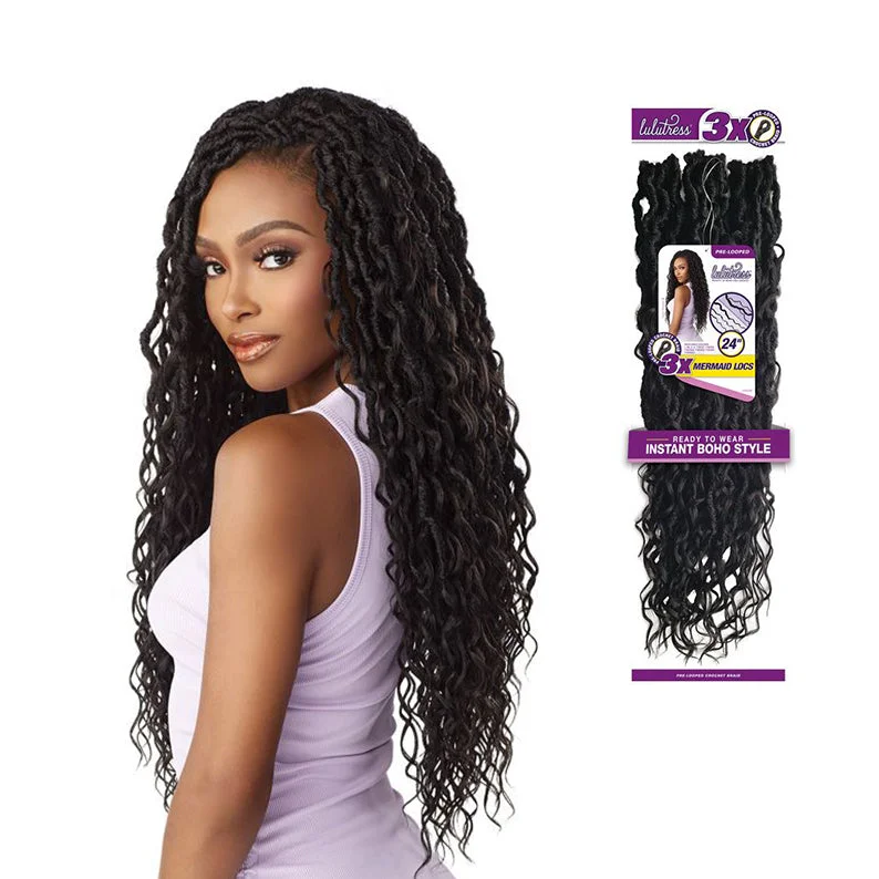 SENSATIONNEL Lulutress Synthetic Pre-Looped Crochet Braid - 3X MERMAID LOCS 24""