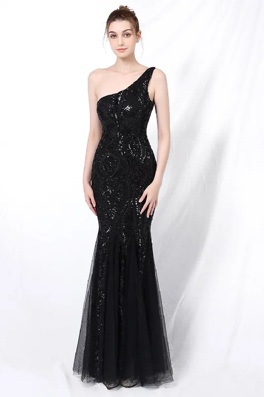 Mermaid One Shoulder Prom Sukienka z aplikacjami