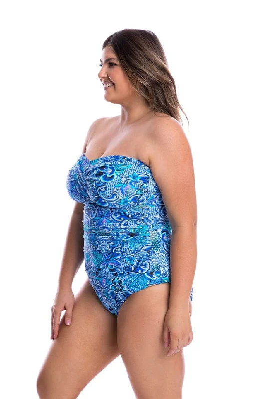 Mermaid Twist Front Bandeau One Piece