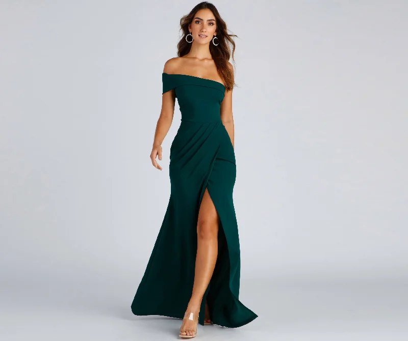 Susana Asymmetric Off-Shoulder Mermaid Dress