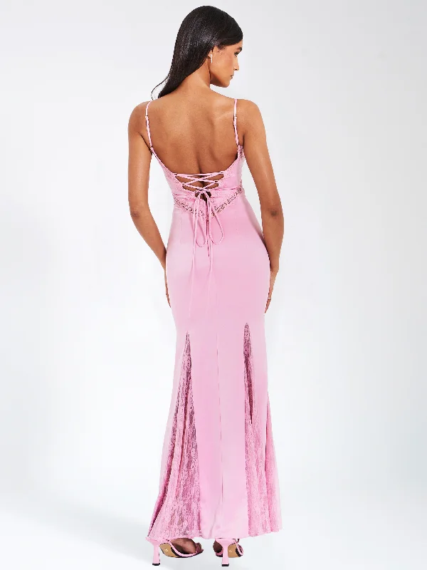 xandria-pink-lace-satin-mermaid-flare-maxi-dress