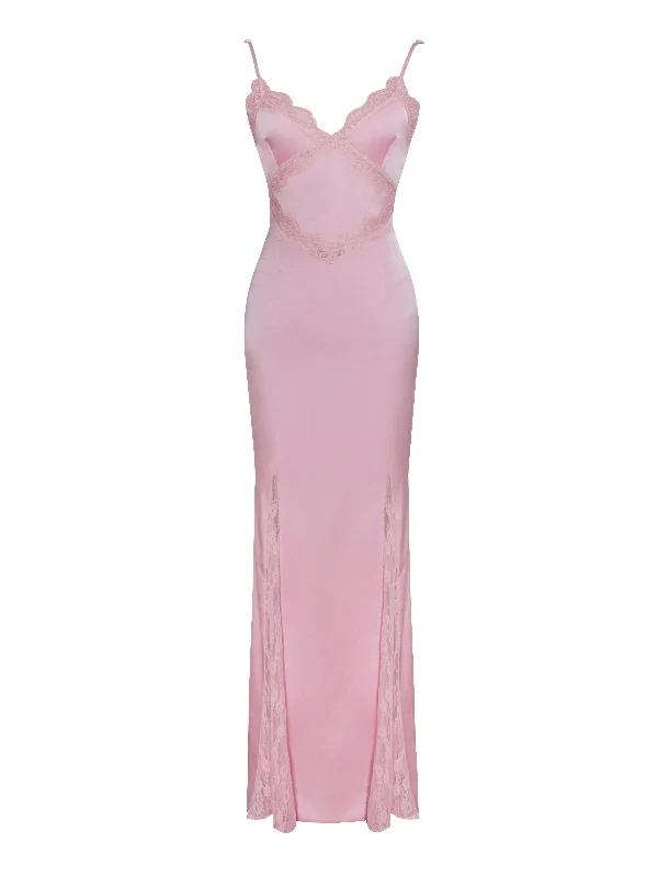 xandria-pink-lace-satin-mermaid-flare-maxi-dress