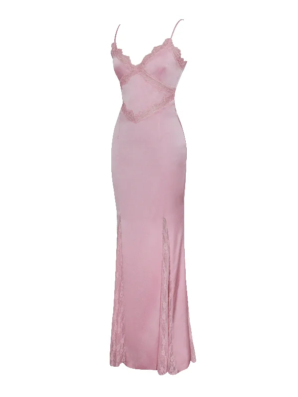 xandria-pink-lace-satin-mermaid-flare-maxi-dress