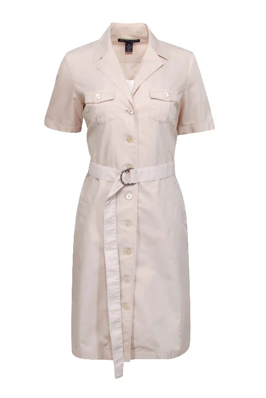 Brooks Brothers - Beige Belted Shirt Dress Sz 8P