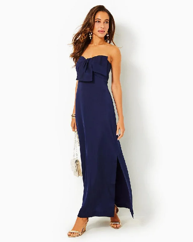 Carlynn Satin Maxi Bow Dress