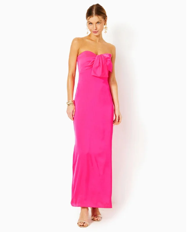 Carlynn Satin Maxi Bow Dress