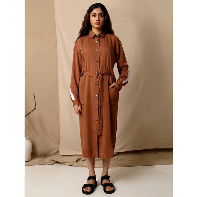 Tencel Shirt Dress | Naturally Dyed | Brown