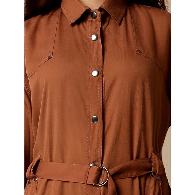 Tencel Shirt Dress | Naturally Dyed | Brown