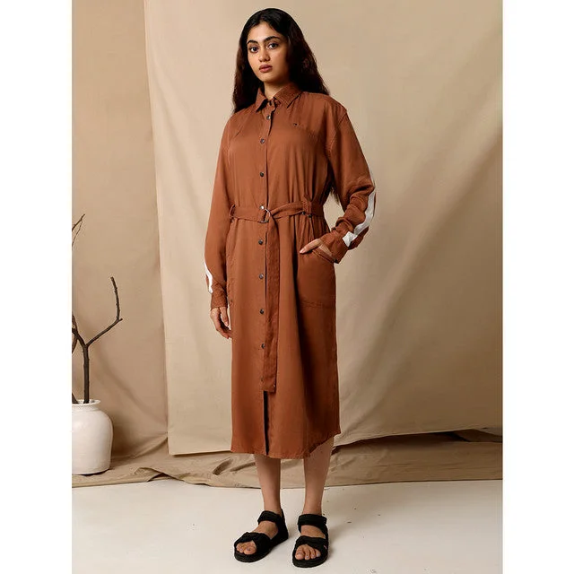 Tencel Shirt Dress | Naturally Dyed | Brown