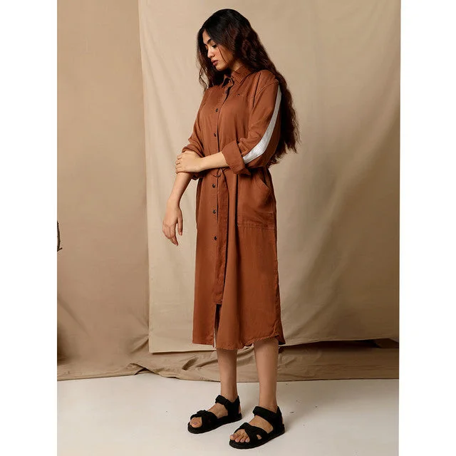 Tencel Shirt Dress | Naturally Dyed | Brown