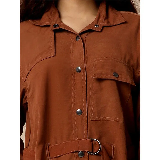 Tencel Shirt Dress | Brown