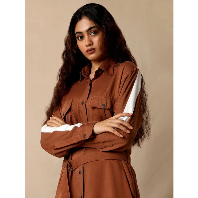 Tencel Shirt Dress | Brown