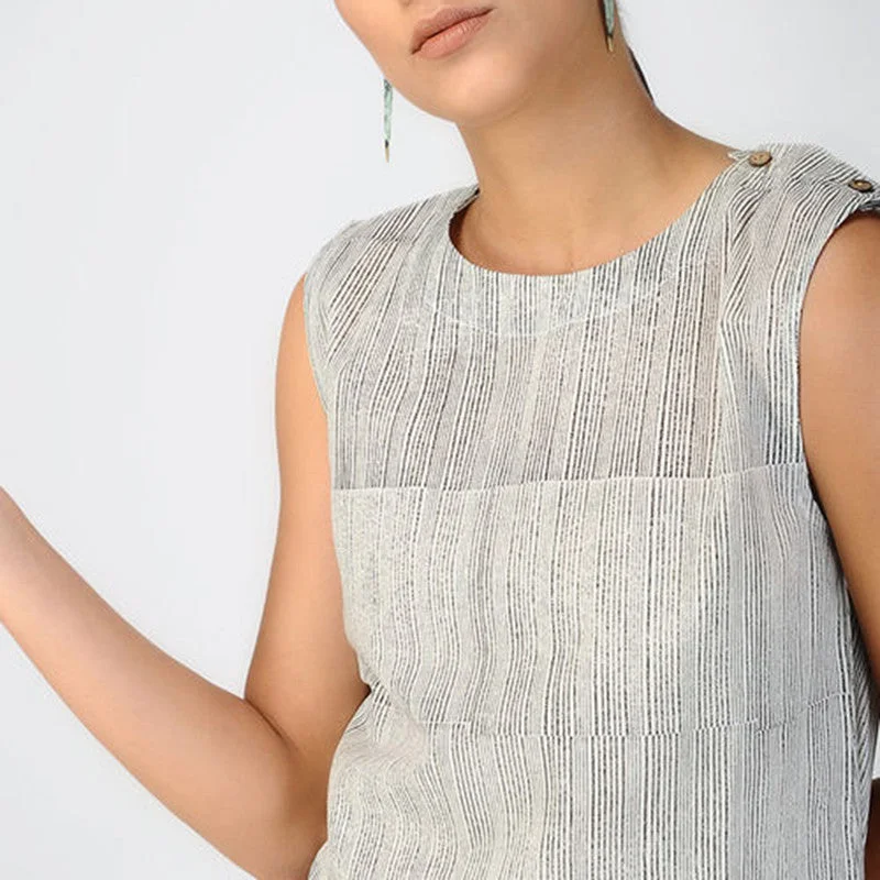 Cotton Slit Dress | Grey