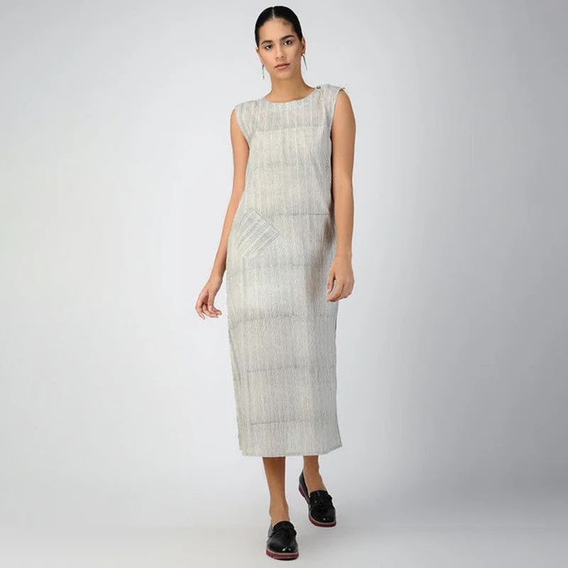 Cotton Slit Dress | Grey