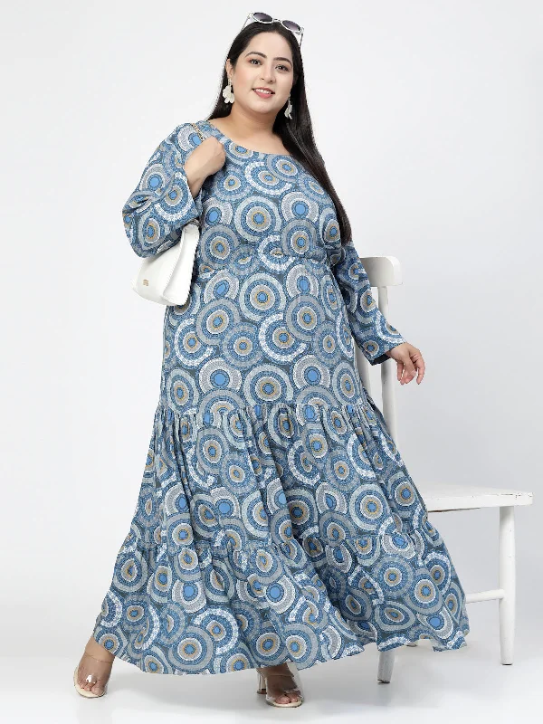 Ethnic Motifs Printed Round Neck Maxi Dress