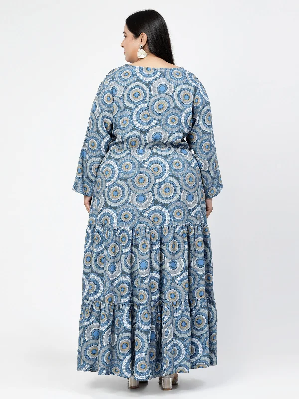 Ethnic Motifs Printed Round Neck Maxi Dress