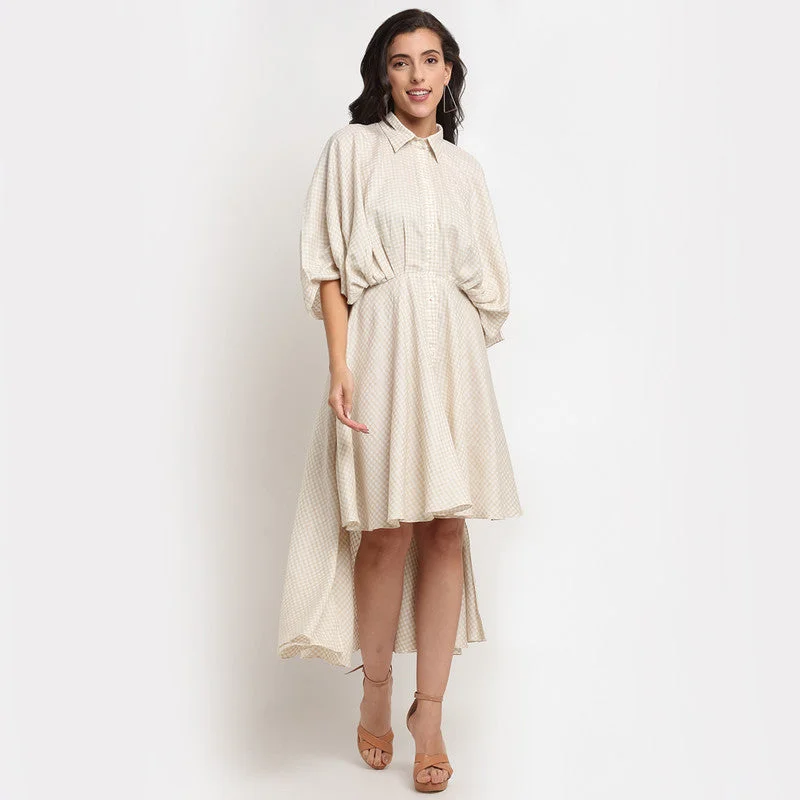 Tencel Asymmetric Shirt Dress | Off White