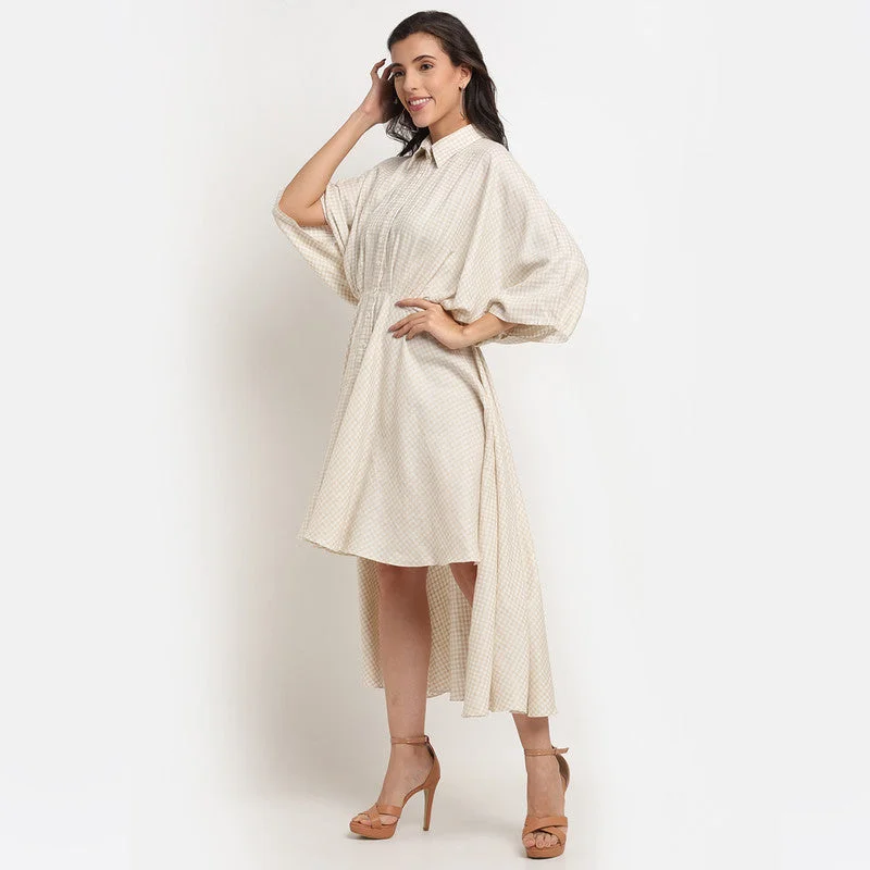 Tencel Asymmetric Shirt Dress | Off White