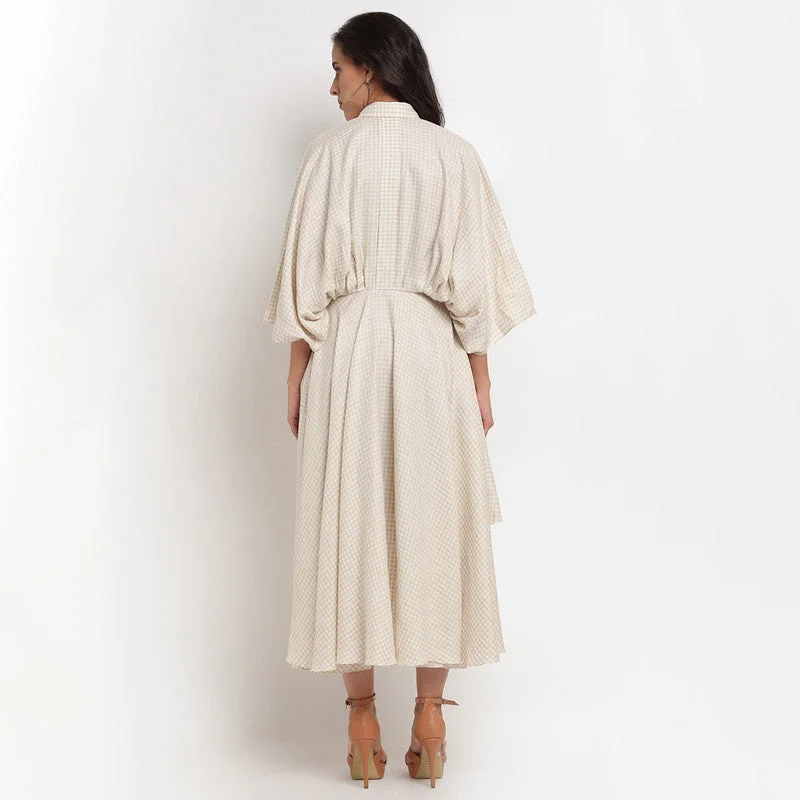 Tencel Asymmetric Shirt Dress | Off White