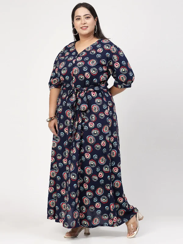 Floral Printed V-Neck Maxi Dress