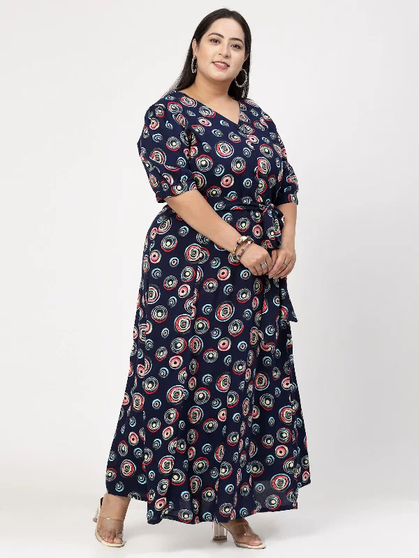 Floral Printed V-Neck Maxi Dress