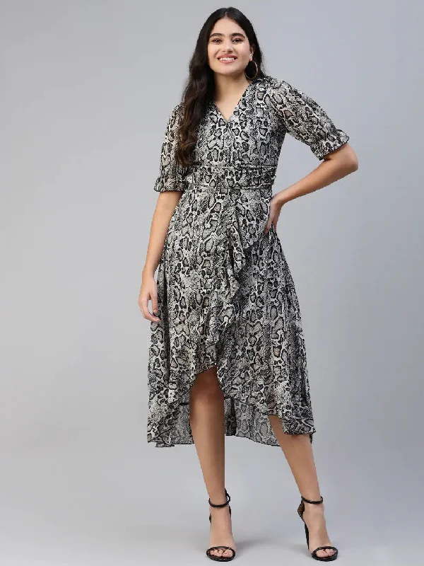 Grey Animal Maxi Dress