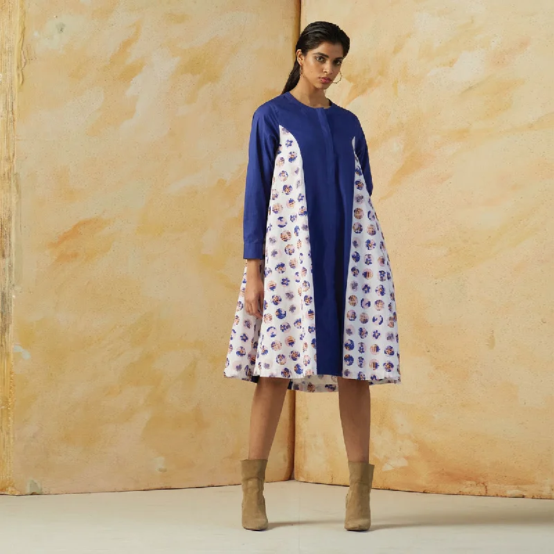 Handcrafted Cotton Shirt Dress | Blue