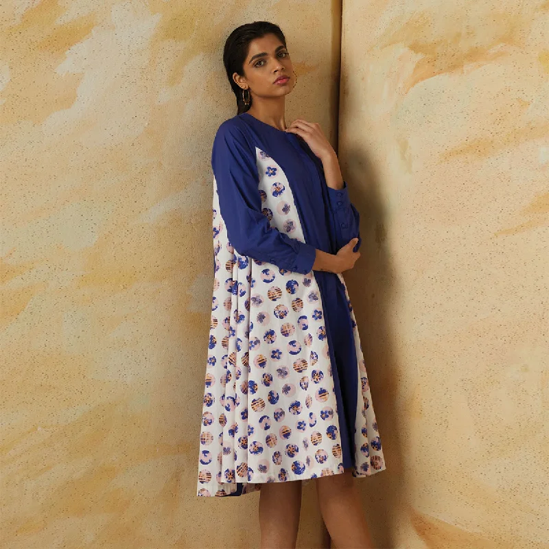 Handcrafted Cotton Shirt Dress | Blue