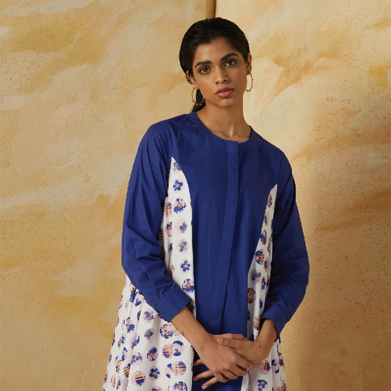 Handcrafted Cotton Shirt Dress | Blue