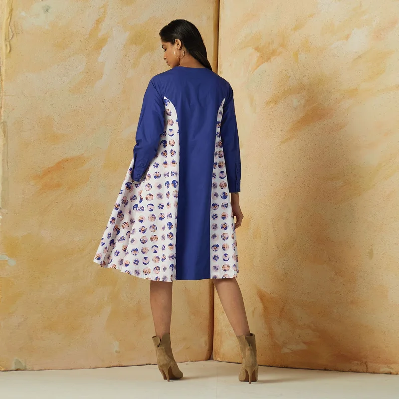 Handcrafted Cotton Shirt Dress | Blue