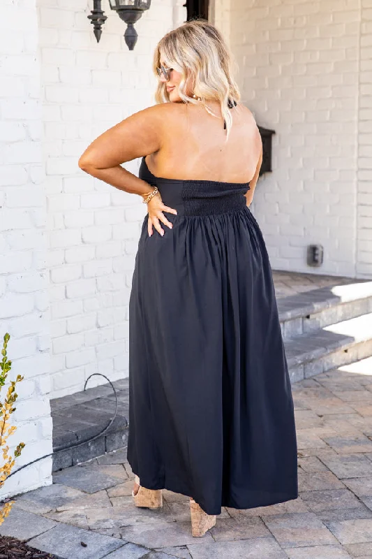 Island Fever Black Halter Maxi Dress FINAL SALE