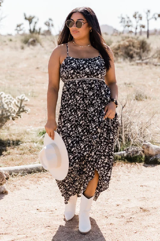 Live A Little Black Floral Maxi Dress FINAL SALE