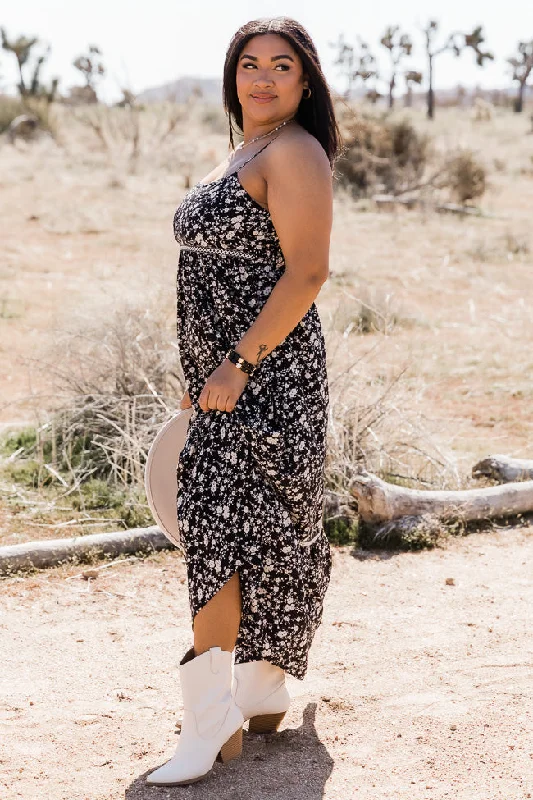 Live A Little Black Floral Maxi Dress FINAL SALE