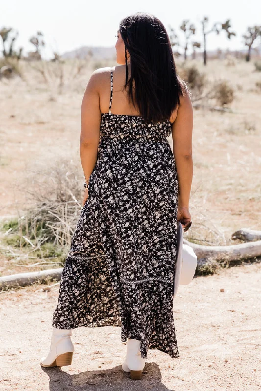 Live A Little Black Floral Maxi Dress FINAL SALE