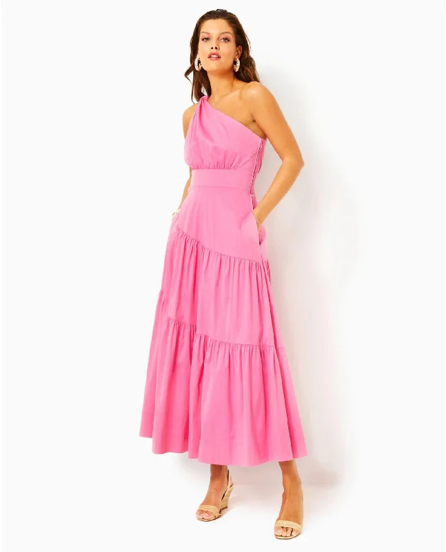 Lucilyn One Shoulder Cotton Maxi Dress