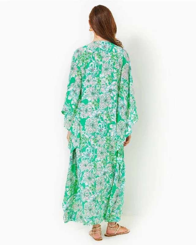 Mindy Beaded Silk Maxi Caftan