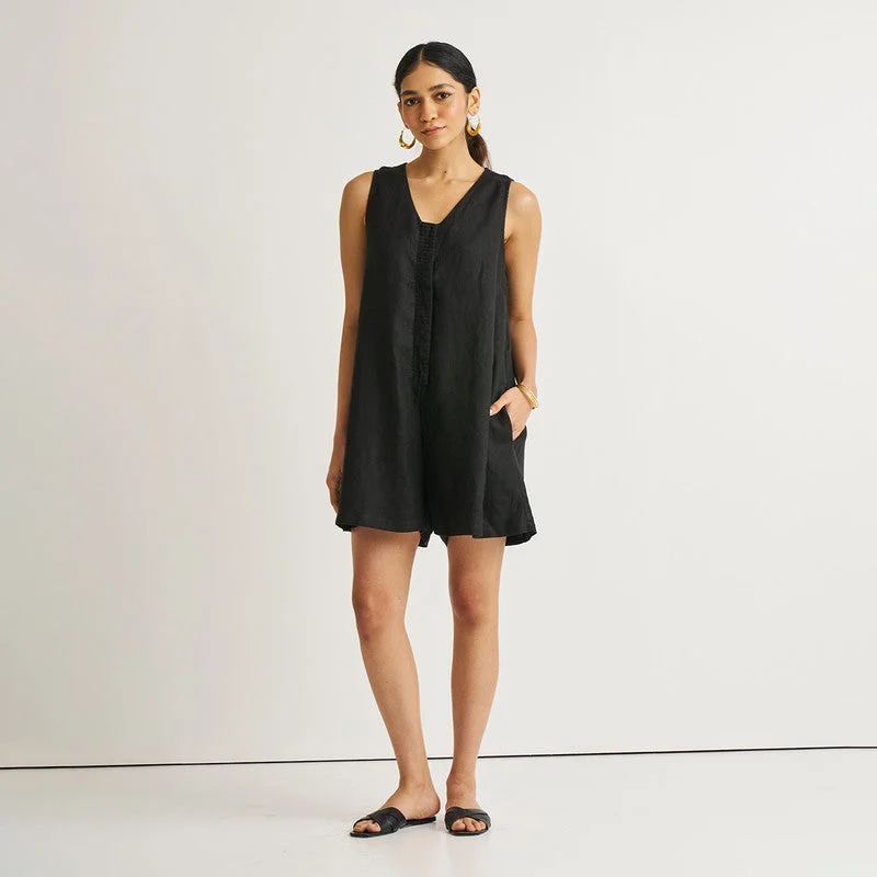 Hemp Playsuit for Women | Black