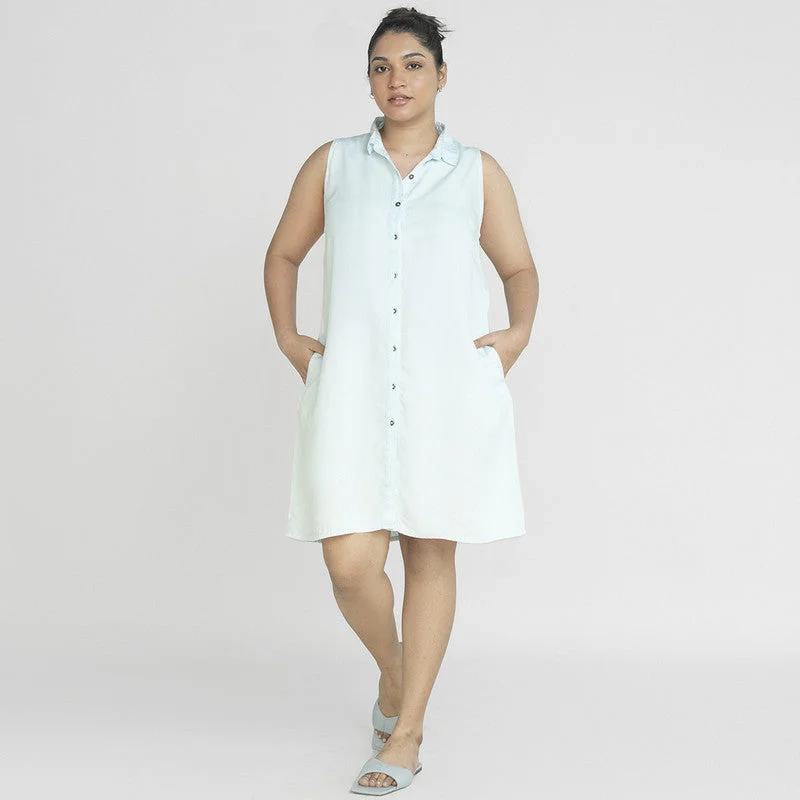 Tencel Shirt Dress | Sky Blue