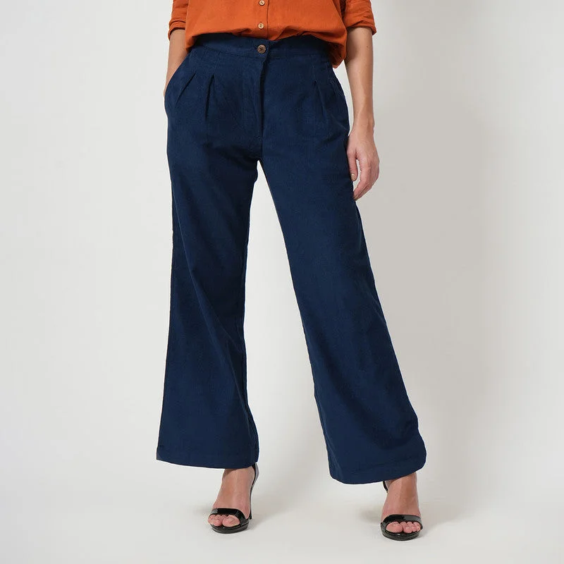 Corduroy Cotton Co Ord Set | Orange & Navy