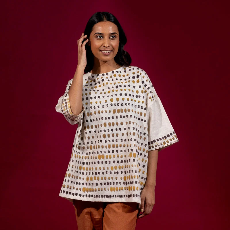 Kala Cotton Oversized Top for Women | White