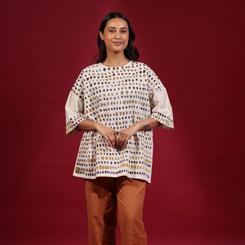 Kala Cotton Oversized Top for Women | White