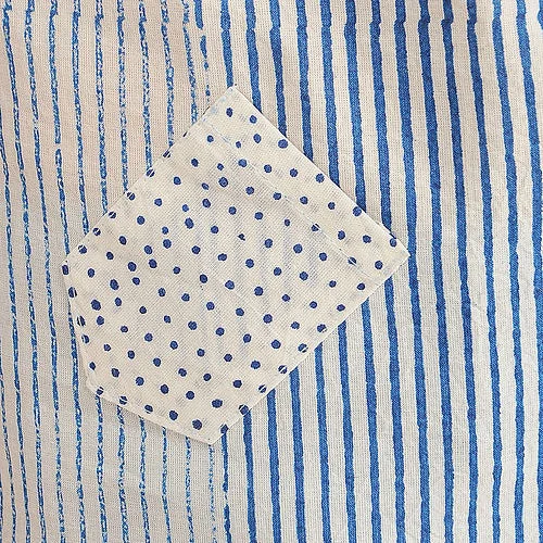 Cotton Striped Top | Handblock Printed | Indigo