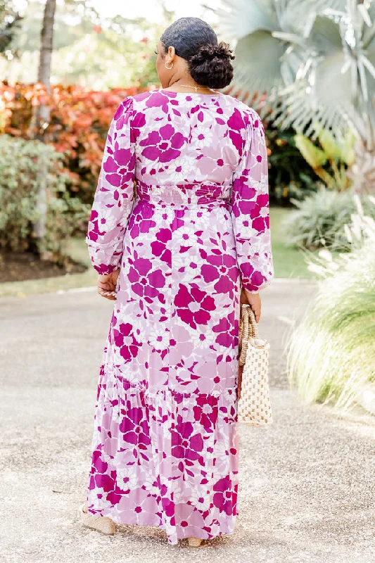 Sweet Paradise Long Sleeve Purple Floral Maxi Dress FINAL SALE