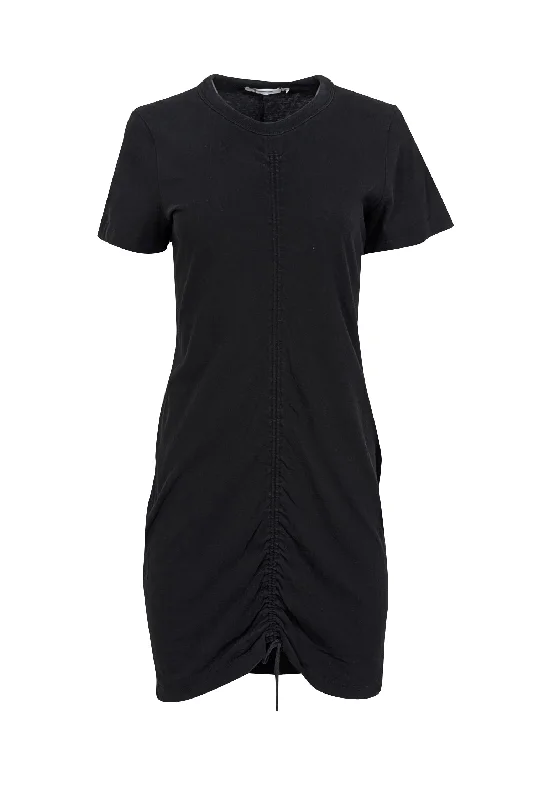 T by Alexander Wang - Black Ruched Front Shirtdress Sz S