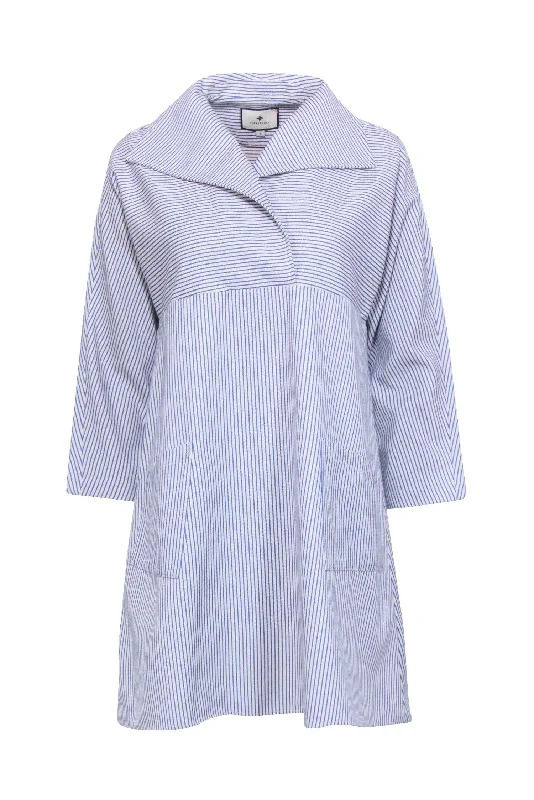 Tuckernuck - Ivory & Blue Stripe Tunic Shirt Dress Sz S