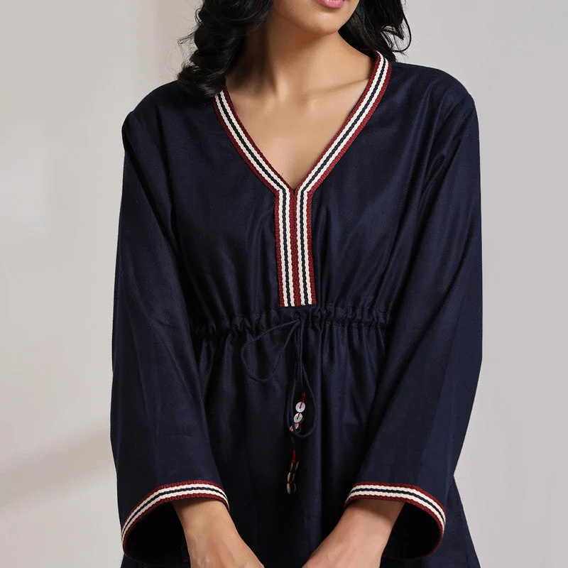 Women Cotton Top | Navy Blue