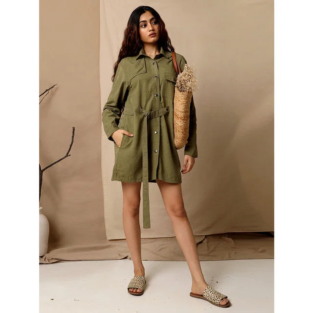 Tencel Shirt Dress | Green