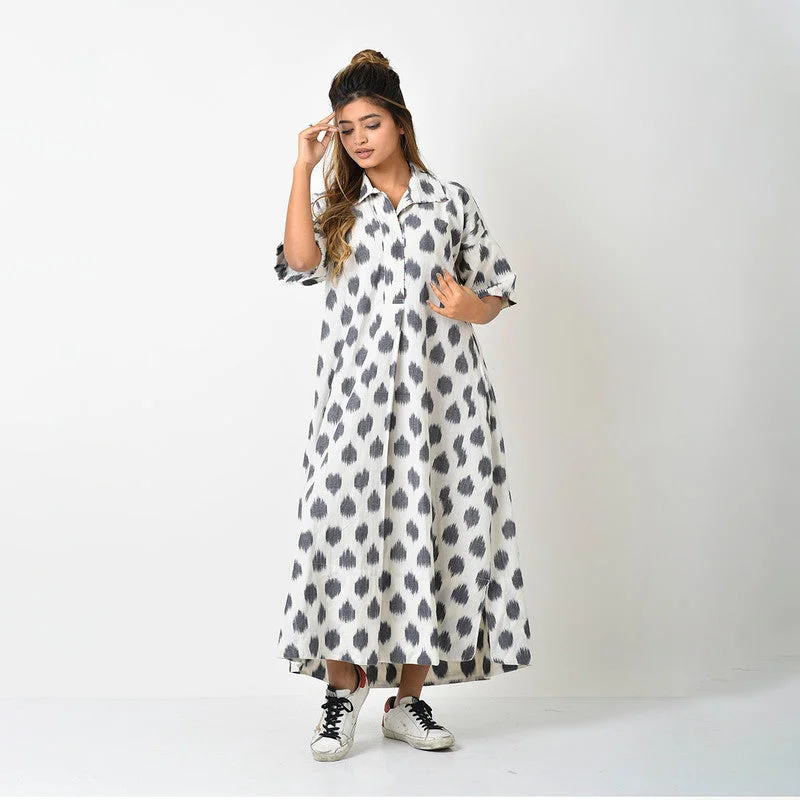 Cotton Oversize Shirt Dress for Women | Off White