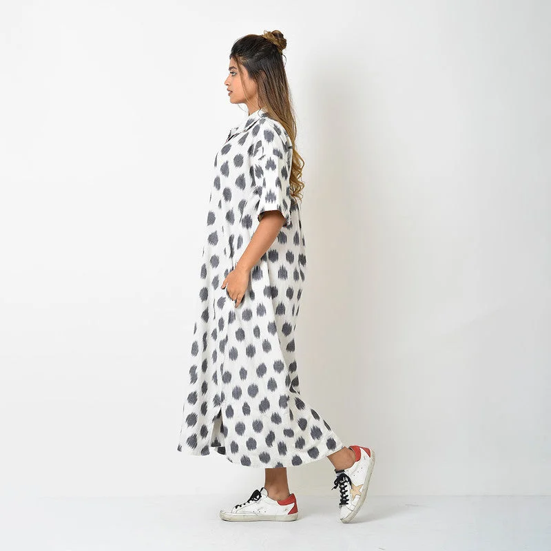 Cotton Oversize Shirt Dress for Women | Off White