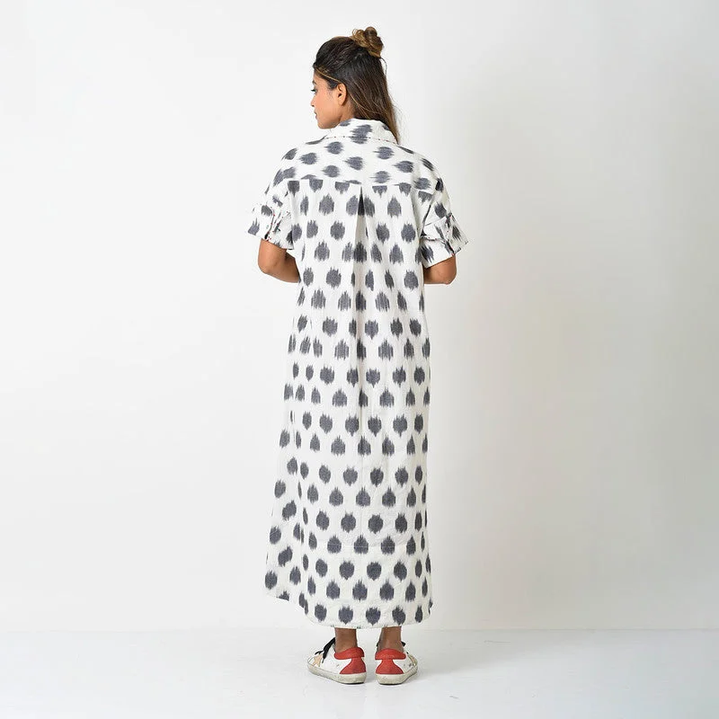 Cotton Oversize Shirt Dress for Women | Off White